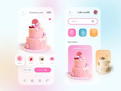 Cake ecommerce app cake color palette colors colorsandfonts colorscheme design ecommerce ecommerce design food food and drink inspiration minimal mobile ui uidesign ux uxdesign