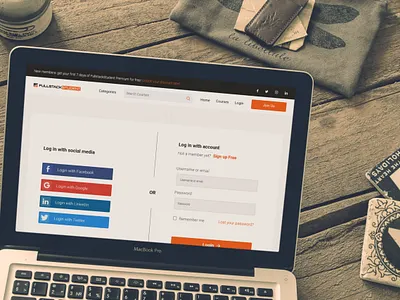 education web ui login page design mockup ui