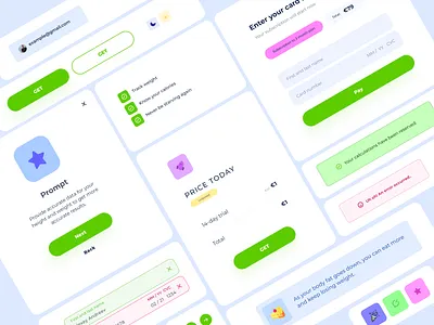 UI components for the landing page card design dribbble illustration typography ui ui app ui ux user uidesign ux ux design web