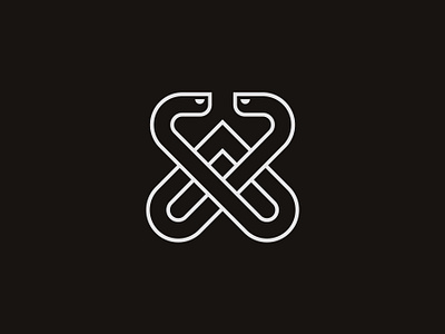 SnakeLove knot knotwork line logo mark snakes symbol