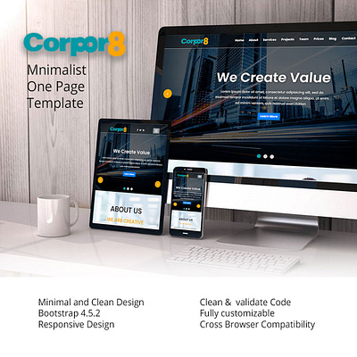 Copor8 One Page Website Template onepage template website