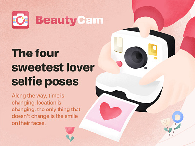 BeautyCam App-H5 boy camera girl graphic illustration lover mobile polaroid sketch