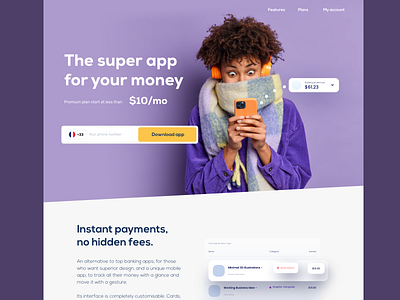 Banking landing page ui ux web design