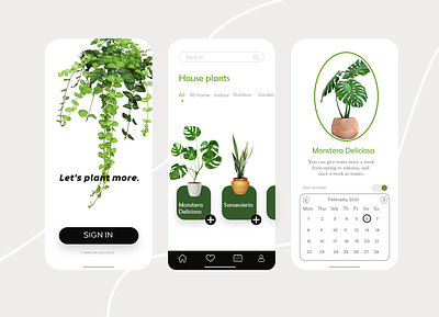 Plant watering app app design design app designs plant ui uiux ux