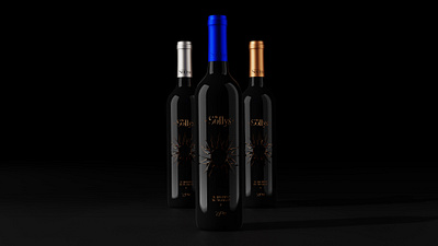 The Sollys Wine - 3D product 3d bottle cgi dark design mockup modeling packaging product wine