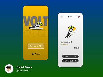 Nike Jordan 1 - Volt app app design design nike ui ui design uiux ux ux design