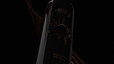 The Sollys Wine - 3D product 3d 3d art bottle cgi dark design logo mockup modeling packaging product wine