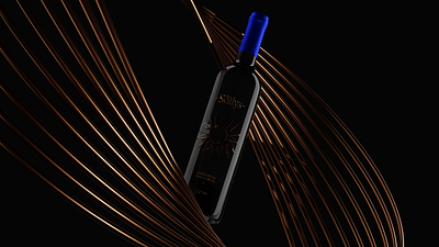 The Sollys Wine - 3D product 3d bottle cgi dark design mockup modeling packaging product wine