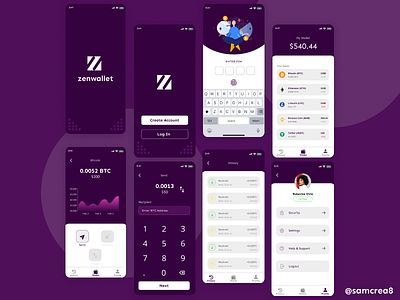 Zen Crypto Wallet app bitcoin bitcoin wallet crypto wallet cryptocurrency dailyui designer figma figmadesign uidesign uiux uiuxdesign