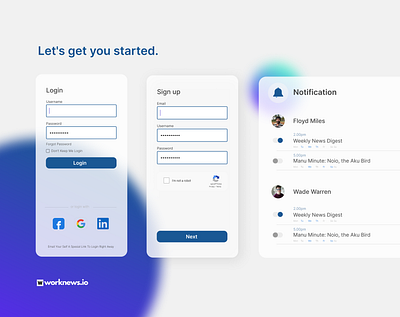 Login Sign Up Notification app facebook facebooklogin linkedin login login design login form login page login screen login ui notification play sign sign in signup web work