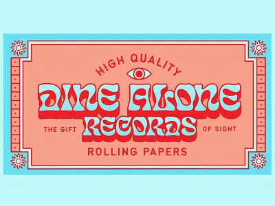 Dine Alone Custom Rolling Papers blue branding contrast enlightenment gift gradient graphicdesign high quality layout merch packaging psychedelic rolling papers sight smoke sun typography ziggis