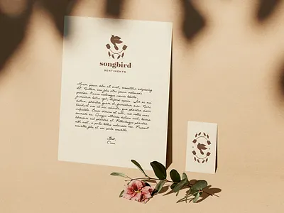 Songbird Sentiments bird branding branding design emblem logo logodesign mark music musical services songbird therapy type