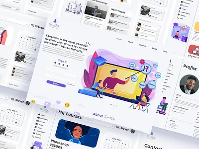 SMARTEDU WEB app course dashboad design light mode online learning school ui ux web