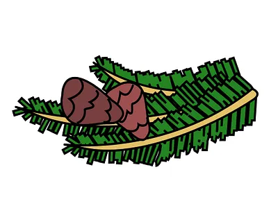 pine design flat illustration minimal vector