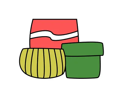 pots design flat illustration minimal vector