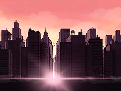 City Background cybe cybirds digitalart illustration procreate