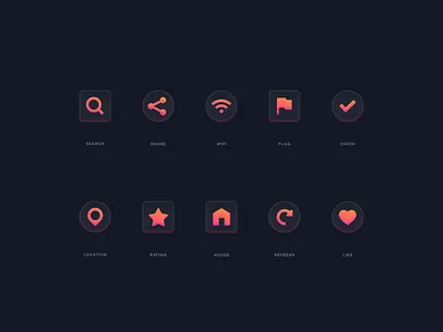 Glass Icons 4 abstract design glass goods icons iconset modern product simple