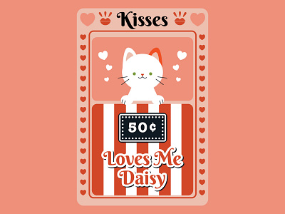 Kitten Kissing Booth cats design flat illustration kittens packaging surface design valentine valentines vector