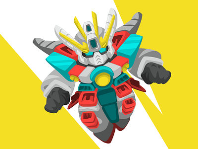 Gundam adobe illustrator cartoon cartoon illustration flat illustration vector vector art