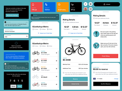 Bicycle - UI Components application bicycle components design elements interface product rent rental rental app screen ui ui design ux