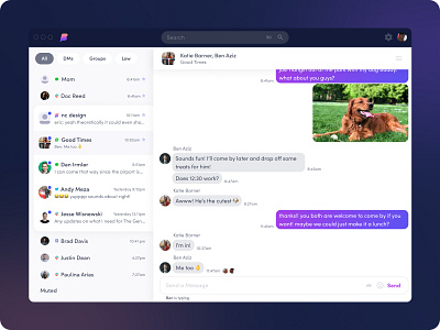 All-in-one Chat App all in one chat chat app design dm group chat homepage message messenger minimal mobile modern portfolio product prototype saas ui uiux ux webdesign