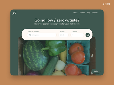 dailyui #003 - a zero waste catalogue landing page dailyui dailyui003 dailyuichallenge design figma illustration minimal