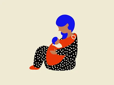 Slinging Mama baby babywearing human illustration mama and baby mama bear people ringsling shapes simple