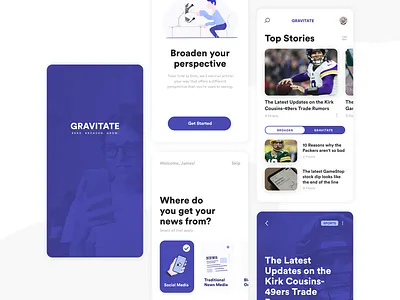 News App Concept app clean flat illustration interface mobile news news app newsfeed sports ui