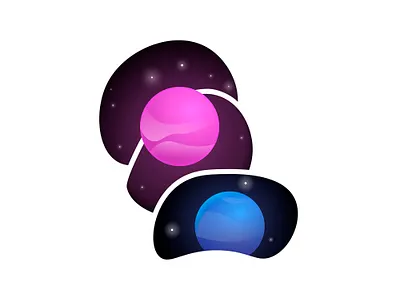 Space design icon illustration minimal vector