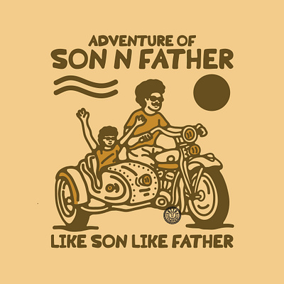 Adventure of Son n Father availabledesign badgedesign designforsale illustration logo logoforsale motorcycle tshirtdesign vintage badge vintage design vintagemotorcyle