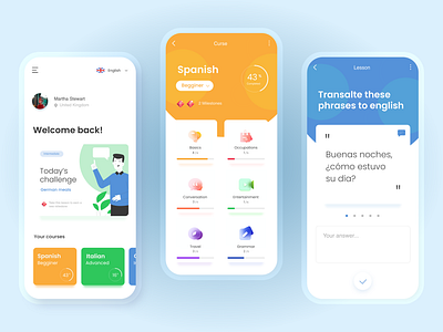 LanguageNewHQ app ui clean design language app learning app mobile mobile app mobile app design mobile ui modern ui ux