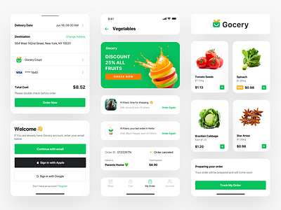 Gocery Design System application design design system groceries illustration interface layout ui ux