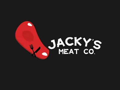 Jacky's meat Co. logo in black fun logo design logodesign meat logo