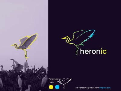 Heron IC logo design brand design brand identity branding branding design corporate logo corporate logo design creative logo creative logo design elegent logo fins logo heron feather logo heron fins logo heron logo logo logo design logo design concept logodesign