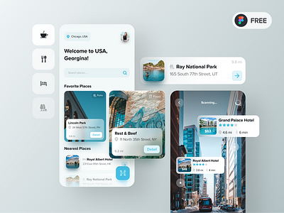 Taravel AR App | Freebies app app design application augmented reality clean design freebies minimal minimalism mobile travel ui ui design user interface ux