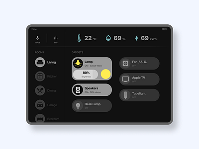 Smart Home App on iPad apple design ipad ipad app light remote smart home smarthome ui ui design