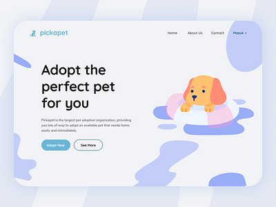 Pet Adoption Landing Page adopt dailyui landing page landing page design landing page ui pet pet adoption user interface design website