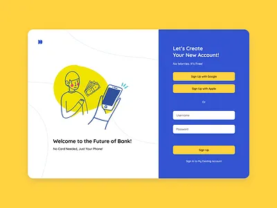 Online Banking Sign Up Page app appdesign design ui ui design uidesign uiux user interface ux ux design uxdesign