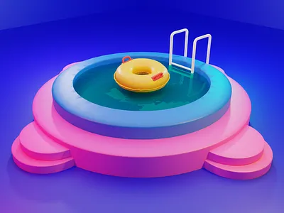 The Round Pool 3d 3d art 3d illustration almatho blender blender3d blender3dart blendercycles firsttry illustration lighting newbie podium pool poolside ring swimming visual