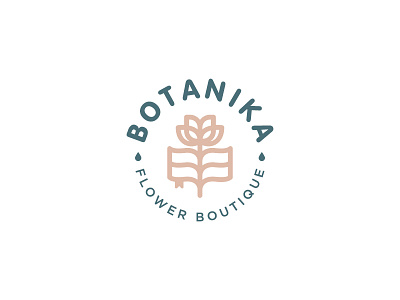 Botanika book boutique eco florist flowers logo logotype minimalism monoline nature science