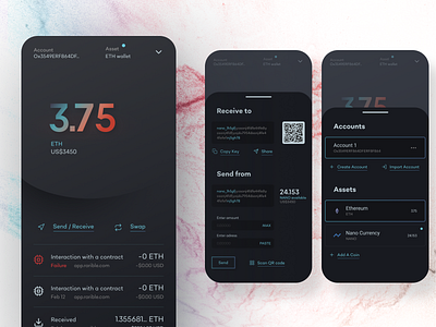 Crypto Wallet app crypto crypto currency crypto wallet cryptocurrency design interface ios metamask mobile ui ux wallet