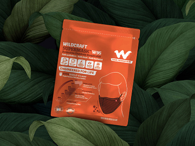 Wildcraft W95 Mask Packaging Design design illustration vector