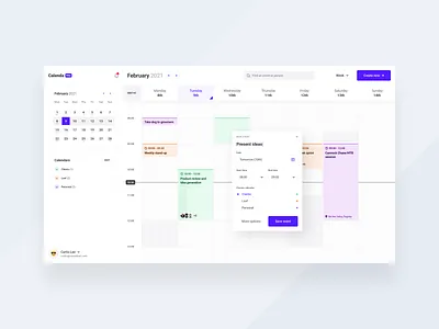 Calenda PRO appdesign calendar calendar app dashboard modal planner productdesign uidesign uxdesign webdesign