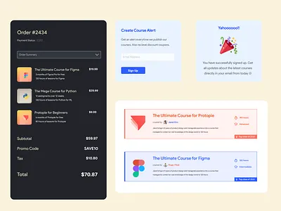 Learning App Components app design bangalore billing brand design components course app design layout learning app mobile design online course product designer product designs saas design ui ui ux
