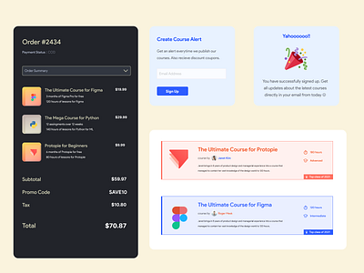 Learning App Components app design bangalore billing brand design components course app design layout learning app mobile design online course product designer product designs saas design ui ui ux