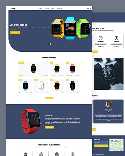 Timups bootstrap css ecommerce html5 responsive smartwatch template timups watch