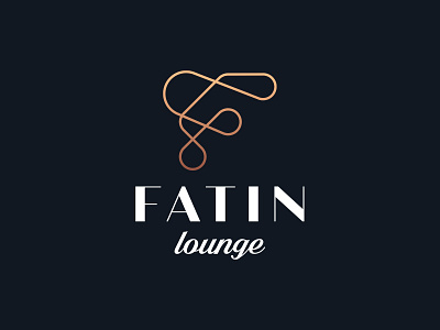 LOGO FATIN LOUNG brand hookah letter letter f line art logo logo design lounge modern pipe smouke