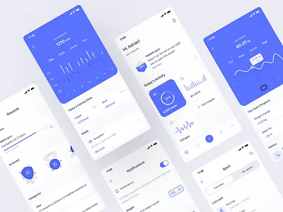 Health Tracker calories clean ui dashboad grafic health tracker healthcare ios minimal mobile design notification progress rewards weightloss