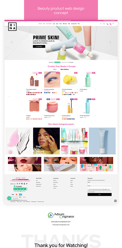 BEAUTY PRODUCT WEB DESIGN CONCEPT adsum adsumoriginator concept concepts design originator shopify uiux user experience design user interaction user interface design web application design web concept webdesign wordpress