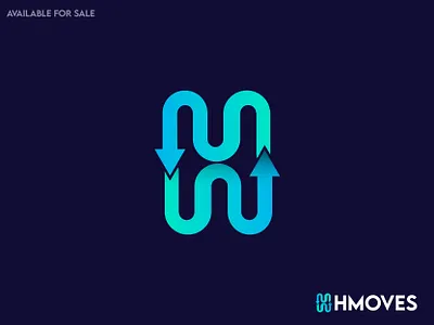 A Modern Letter Logo of H, Hmoves logo design, abstract logo arrow arrow logo brand identity branding concept design creative creative branding design gradient graphic design identity illustration lettermark logo logo maker logodesign logotype